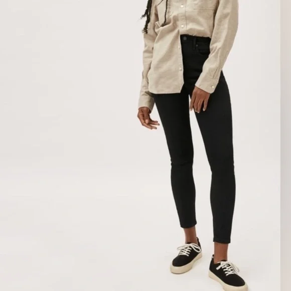 Everlane The Authentic Stretch High-Rise Skinny Jeans, Size 24 Ankle, Black - Picture 12 of 12